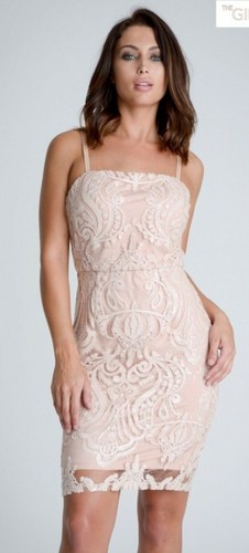 Robe cami paillettes nude - robe,